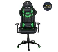 Siège Gaming - BERSERKER GAMING - THOR LUXURY BLACK GREEN - Simili cuir - Accoudoirs 4D - Inclinaison 90° à 180°