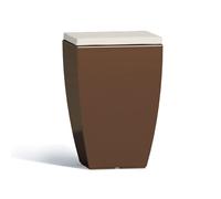 SIÈGE JARDIN POUF TABOURET COUVERCLE AMOVIBLE RÉSINE BOITE DE RANGEMENT BRUN