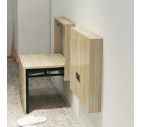 Siège mural en bois, banc à chaussures pliable et pliable, tabouret à langer d'entrée, chaise pliante invisible pour couloir, économie d'espace