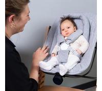 CHILDHOME, Transat de Naissance Compatible Chaise Haute Bebe Childhome Evosit, Dès la Naissance, Jusqu'à 6 Mois, Plusieurs Inclinaisons, Harnais 5 Points, Jersey 100% Coton Oekotex, Noir