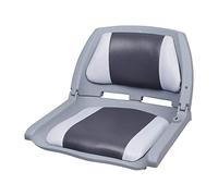 Siège Pilot Bateau Chaise de Direction Assise Similicuir Pliant Confortable Imperméable Ergonomique Gris Blanc 521 x 457 x 408 mm