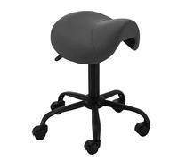 Siège pivotant professionnel chaise mobile, tabouret roulant ergonomique en cuir pour la beauté du dentiste clinique, chaise de salon confortable, facile à assembler (Color : Black)