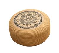 Siège Plat pour Siège - Fait À La Main | Futon Rond De Ratán | Coussin De Paille Ronde | Tatami Brûle Otomano Pouf Extérieur, Poupes Arrondis en Plein Air - Coussins De Sol pour S'installer sur