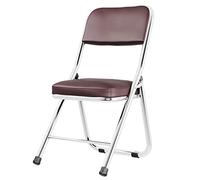Siège pliable portable avec cadre en métal et support dorsal compact et élégant en cuir synthétique pour bureau, salle de conférence, cuisine, salle à manger et salon