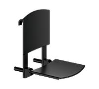 Siège pliant Keuco Plan Care 35181370037 pour installation par accrochage, noir mat, noir