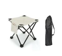 Siège Pliant Portable Tabouret de Camping Chaise d'Appoint Banc de Construction Solide en Acier Carbone et Tissu Résistant Adapté aux Festivals Camping Léger Halte Parc , 33x33x32 Cm , Blanc Cassé