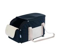 Siège pour chiens à console centrale - Lit de voyage pour animaux de compagnie doux et renfort de siège de repose-pieds avec couvercle amovible | Coussin porteur pour chiots portables, design amélioré