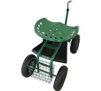 Siège pour Jardin Robuste Mobile Vert avec Panier et Bac à Outils / Gants GRATIS Vert G