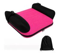 Siège rehausseur de voiture, siège gonflable portable de voyage sans dossier, léger avec sac de transport, lavable en machine pour la maison, la salle à manger, les voyages, sûr et respirant (rose)
