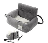 Siège rehausseur pour animal de compagnie avec poignée - Siège rehausseur ultra doux pour chien | Siège de sécurité confortable et chaud | Lit de voiture pour chien - Utilisation pour la voiture et la