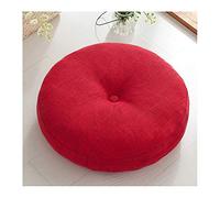Rond Coussin Siège, Coussin Coton Lin Tatami, Coussins Chaise épais Moelleux pour Coussins de Chaise de Bureau, Coussin D'extérieur Amovible Et Lavable pour Intérieur,Rouge,40cm(16inch)