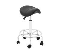 Physa Siège-Selle Assis Debout Ergonomique De Cheval Tabouret Physa Frankfurt Black (55,5-69,5 cm, 150 Kg, Pivotant, roulettes, Noir)