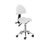 Siège-selle avec dossier - 550-690 mm - 150 kg - Blanc | physa
