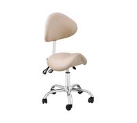 Siège-selle de cheval - Dossier et siège réglables en hauteur - 51 - 65 cm - 150 kg - Crème, Argent | physa