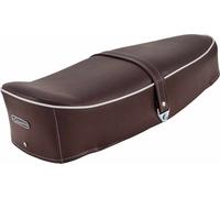 Siège SIP Classic marron vintage et marron chocolat avec passepoil et coutures blanches