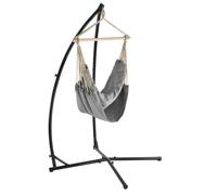 Siège Suspendu Fauteuil Suspendu Chaise Hamac Avec Cadre Coton Polyester Métal Fritté 100 X 100 Cm Gris Helloshop26 03_0003767 Multicolore