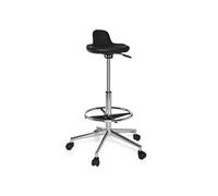 hjh OFFICE 665160 Tabouret de Travail Ergonomique Top Work 03 Chaise Haute avec fonctionnalité utile, siège en Mousse Ferme