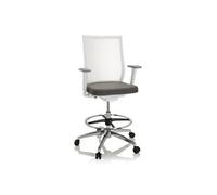 Siège technique / Tabouret technique ASPEN WORK W tissu maille transparent / tissu gris