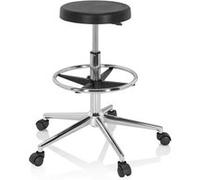hjh OFFICE 830101 Tabouret de Travail Top Work 14 I Siège Technique réglable en Position très Haute, Mousse Rigide, Noir