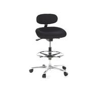 Siège technique / Tabouret technique / Tabouret pivotant WORK MF, tissu noir, chromé