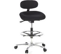 Siège technique / Tabouret technique / Tabouret pivotant WORK MF, tissu noir, chromé hjh OFFICE Multicolore G