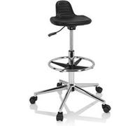 HJH Office Tabouret de travail Top Work 03I, mousse rigide, siège technique réglable très haut, noir