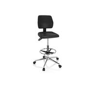 hjh OFFICE 830102 Tabouret de Travail Top Work 11 Siège réglable en Position très Haute, Mousse Rigide, Noir