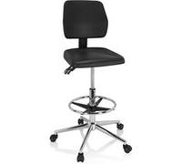 hjh OFFICE 830102 Tabouret de Travail Top Work 11 Siège réglable en Position très Haute, Mousse Rigide, Noir