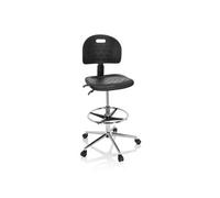 hjh OFFICE 830097 Tabouret de Travail Top Work 23 I Hauteur et Inclinaison du Dossier réglables, Mousse Rigide, Noir