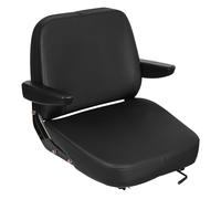 Siège universel de tracteur pour chariot élévateur avec dossier et accoudoirs réglables en éponge PU et cuir synthétique PVC, amovible, facile à monter, facile à nettoyer, 48 x 46 x 51 cm