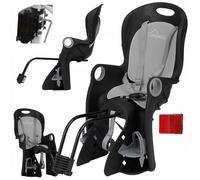 Siège vélo arrière enfant 22 kg, insert doux, fixation cadre ou porte-bagages - Campela (CA0060GRY)
