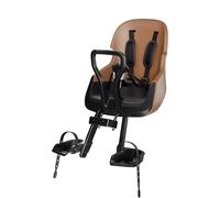 BOBIKE 8010700002 - Siège Jeune Enfant Vélo Frontale Evolve Mini Sécurisé avec Design Enveloppant, Fixation au Tube de Direction et Confort Optimal, Brun Cannelle