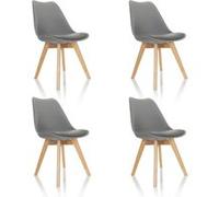 Chaise visiteur et de réunion HJH Office Siège visiteur / Chaise coque SCANDI Plastique gris Set dans un lot de 4
