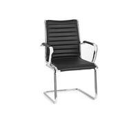 Chaises cantilever - hjh OFFICE - VEMONA V - Noir - similicuir