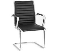 Siège visiteur / Siège de conférence VEMONA V PU noir chrome hjh OFFICE Noir G