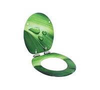 vidaXL Siège WC Couvercle fermeture en douceur MDF Vert Gouttes d'eau