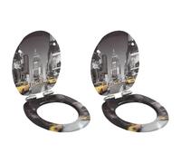 Siège WC MDF Couvercle à Fermeture en Douceur Étoile de Mer Cuvette vidaXL