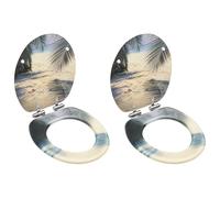 vidaXL Sièges de toilette avec couvercle 2 pcs MDF Design de plage