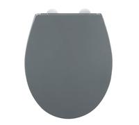 Siège WC Mod. Ostuni incassable thermoplastique gris avec fermeture douce Easy Close et fixation inox tampon mural inclus 37 x 44,5 cm