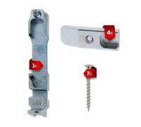 Siegenia A807 Lot de plaques de fermeture avec 1 gâche basculante 0807 et 4 gâches 56 0807 pour fenêtres en bois et fenêtres en PVC avec Euronut, avec jeu de vis ToniTec