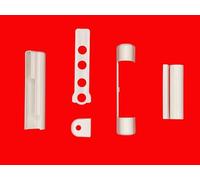 Siegenia Capuchons pour fenêtre en plastique de la série Titan en blanc RAL 9016 pour roulement de ciseaux, angle de bande, support d'angle et bande de pliage DIN gauche