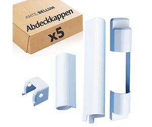 Siegenia SI Aubi A300 : Jeu de cache-charnières en PVC pour fenêtres en plastique et portes de balcon en PVC Blanc (EK001, EK211, LK006, LK330) (5 unités)