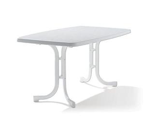 Sieger 153/W Table de Jardin Ovale Acier Blanc 150 x 90 x 72 cm