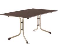 SIEGER 3180-60 Boulevard Table Pliante avec Plateau vivodur/Structure en Tubes d'acier Champagne et Ardoise Moka 165 x 95 cm