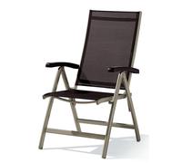 Sieger 945/C-M KT Bodega Fauteuil Multi-Positions Dossier Réglable Aluminium Textilux Champagne/Moca 71 x 62 x 109 cm