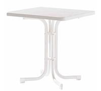 Sieger 131/W Table de Jardin Acier Blanc 70 x 70 x 72 cm