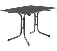 Sieger Klapptisch mit Platte 120x80 cm 3160-55 Boulevard Table Pliante avec Plateau vivodur/Structure en Acier Gris Fer et Ardoise 120 x 80 cm, Plusieurs matériaux, Eisengrau/Schiefer Anthrazit
