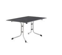 SIEGER Table Pliante Boulevard avec Plateau décoratif vivodur, 140 x 90 cm, Graphite, décor Ardoise Anthracite