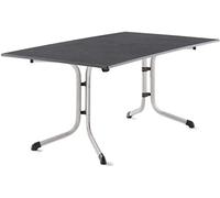 SIEGER Table Pliante Boulevard avec Plateau décoratif vivodur, 165 x 95 cm, Graphite, décor Ardoise Anthracite