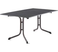 SIEGER Table Pliante Boulevard avec Plateau décoratif vivodur, 165 x 95 cm, Gris Fer, décor Ardoise Anthracite